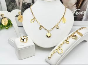 Guess Heart Charm Jewelry Set