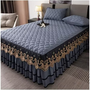 Royal Velvet Bedspread with Decorative Ruffled Skirt