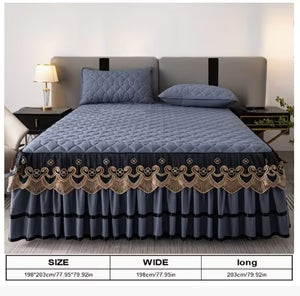 Royal Velvet Bedspread with Decorative Ruffled Skirt