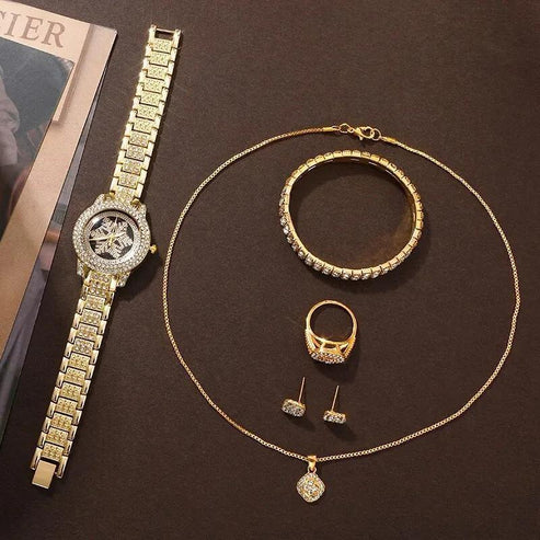 Snowflake Pattern Watch Luxury - Five-piece Set