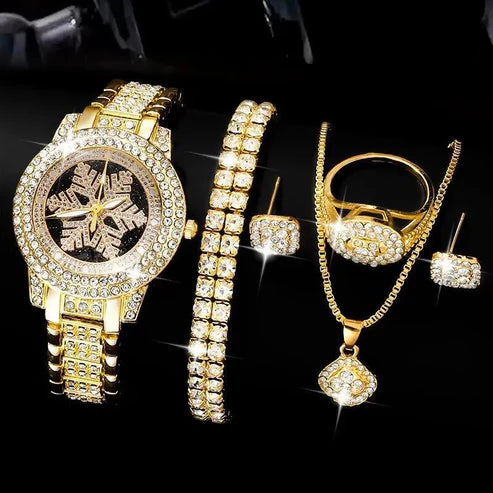 Snowflake Pattern Watch Luxury - Five-piece Set