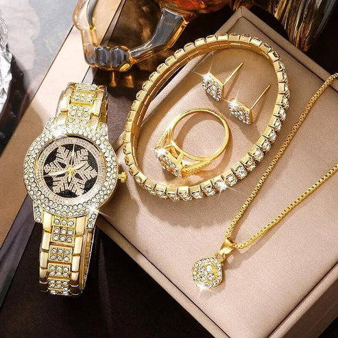 Snowflake Pattern Watch Luxury - Five-piece Set